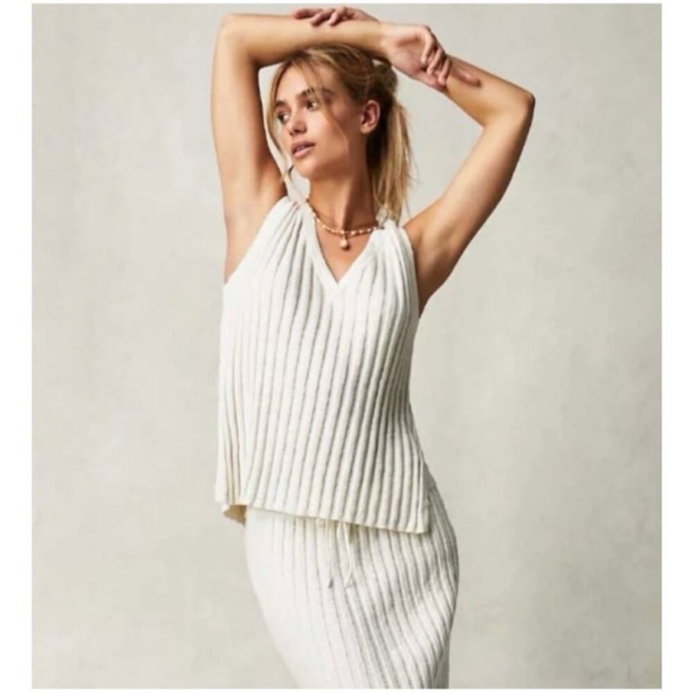 Free People White Veda Sweater Vest